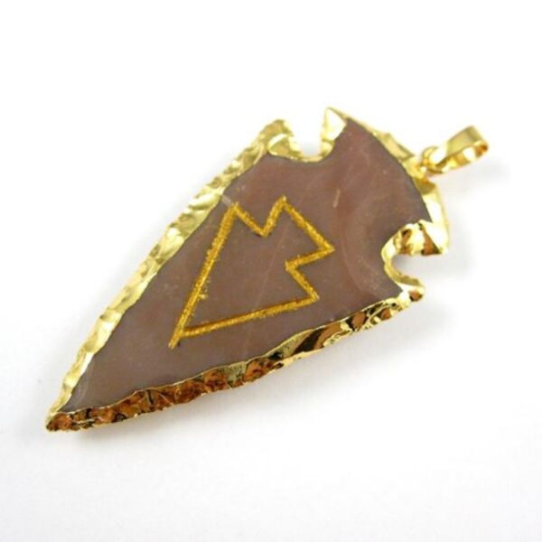 Carving Agate Arrowhead Pendant