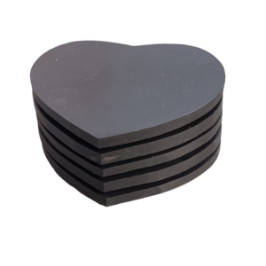Black Agate Non Slip Heart Shape Coaster