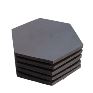 Black Agate Non Slip Hexagon Coaster