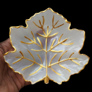 Orgonite Selenite Mapel leaf Bowl